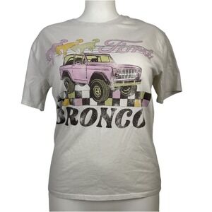 Ford Bronco Womens Size XL (14) Vintage Style Graphic T-Shirt Beige